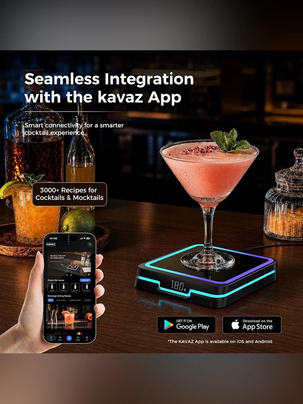 Smart Cocktail Coaster – App Guided Cocktail Maker with LED Pour Guidance